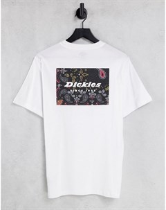 Белая футболка с принтом на спине Reworked Dickies