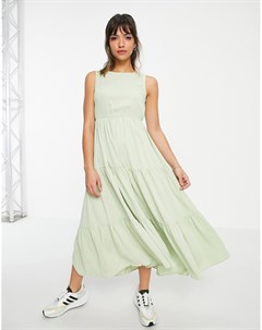 Мятно зеленое ярусное платье миди Urban threads