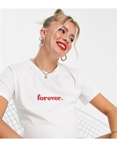 Белая футболка с вышитой надписью Forever ASOS DESIGN Maternity Asos maternity