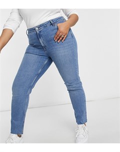 Голубые зауженные джинсы в винтажном стиле со средней посадкой ASOS DESIGN Curve Asos curve