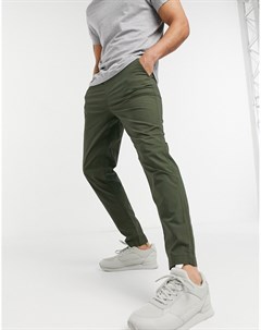 Темно зеленые брюки из органического хлопка от комплекта Selected homme