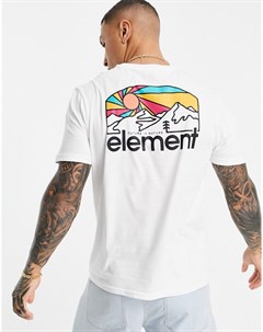 Белая футболка с принтом на спине Sunnet Element