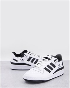 Белые низкие кроссовки с черными вставками Forum Adidas originals