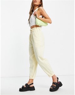 Повседневные брюки галифе лимонного цвета с присборенной талией Topshop