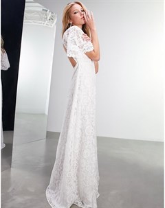Кружевное свадебное платье с расклешенными рукавами Olivia Asos edition
