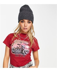 Бордовая футболка с принтом мотоцикла Inspired Reclaimed vintage
