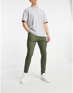 Зеленые выбеленные брюки чиносы супероблегающего кроя Asos design