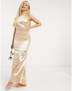 Платье макси цвета шампанского Bridesmaid Tfnc
