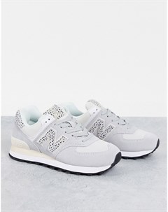 Белые кроссовки с леопардовым принтом 574 эксклюзивно для ASOS New balance