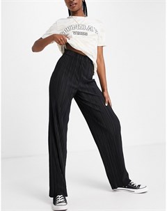 Черные брюки с широкими штанинами и плиссировкой Clara Monki