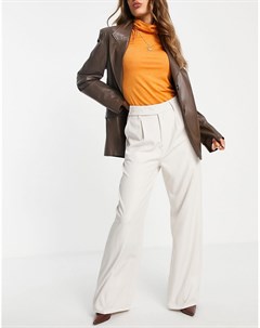 Светло бежевые oversized брюки в винтажном стиле Missguided