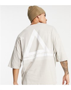 Бежевая футболка в стиле oversized с принтом логотипа ASOS Unrvlld Spply Asos design
