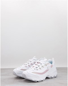 Бело розовые кроссовки с эффектом омбре D Lites Skechers