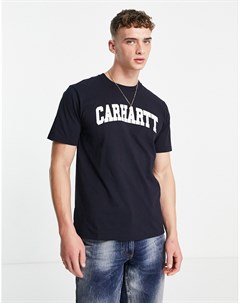 Темно синяя футболка с логотипом в университетском стиле Carhartt wip