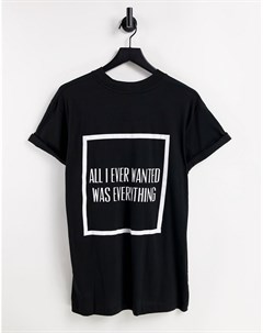 Oversize футболка с принтом на спине Night addict