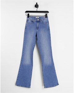 Синие выбеленные джинсы клеш с завышенной талией Wrangler