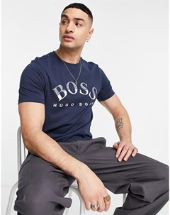 Темно синяя футболка с логотипом Tee 1 Boss athleisure