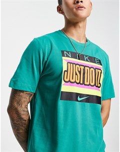 Зеленая футболка с графическим принтом Just Do It Dri FIT Nike training