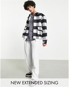 Куртка Харрингтон в черно белую клетку Asos design