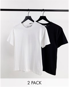 Набор из 2 футболок из органического хлопка черного и белого цвета Alanis Weekday