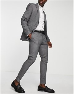 Темно серые супероблегающие фактурные брюки Wedding Asos design
