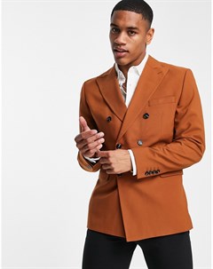 Светло коричневый двубортный пиджак Selected homme