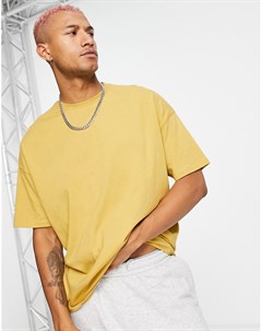 Горчичная oversized футболка Asos design