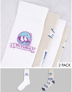 Набор из 2 пар спортивных носков с лыжным принтом Asos design