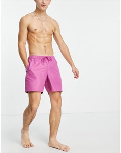 Ярко розовые шорты для плавания средней длины Asos design