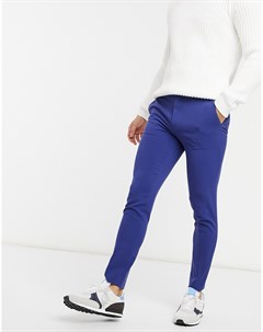 Синие супероблегающие строгие брюки Asos design