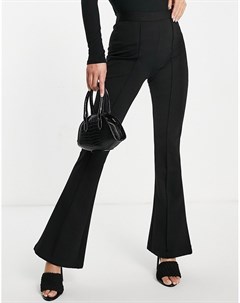 Расклешенные брюки черного цвета со строчками Asos design