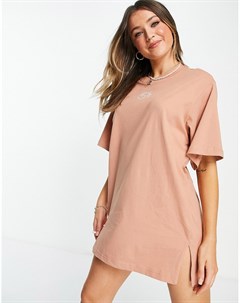 Розовое платье футболка мини с вышитым солнцем Tori Monki