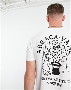 Белая футболка с принтом Abraca на спине Vans