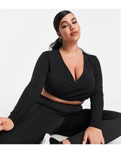 Лонгслив для йоги из органического хлопка с запахом Curve Asos 4505