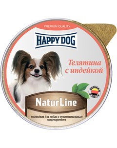 Консервы Natur Line паштет с телятиной и индейкой для собак мелких пород 125 г Телятина и индейка Happy dog