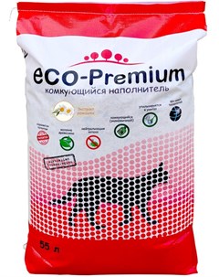 Наполнитель Eco Premium Ромашка древесный комкующийся с ароматом ромашки для кошек 55 л 20 2 кг Eco-premium