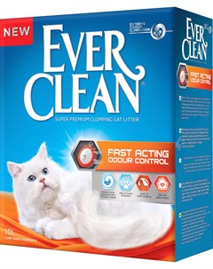 Наполнитель Fast Acting Мгновенный контроль запахов комкующийся глиняный для кошек 10 л 10 кг Ever clean