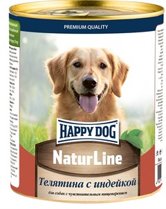 Консервы Natur Line с телятиной и индейкой для собак 970 г Happy dog