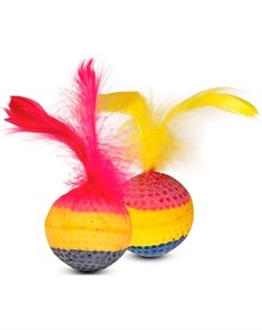 Игрушка Мяч радужный трехцветный для кошек 25 шт 3 5 см Триол