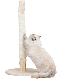 Столбик когтеточка на подставке бежевый с натуральным деревом для кошек 93 см Бежевый Trixie