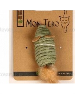 Игрушка Eco Мышь для кошек с перьями и кошачьей мятой 7 6 см 7 6 см Зеленый Mon tero