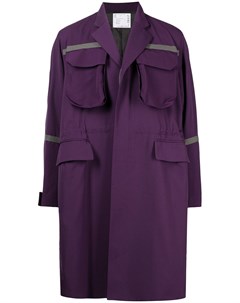 Однобортное пальто с контрастной отделкой Sacai