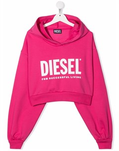 Укороченное худи с логотипом Diesel kids