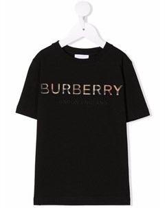 Футболка с вышитым логотипом Burberry kids