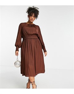 Шоколадно коричневое эластичное платье мини Forever new curve