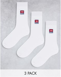 Набор из 3 пар белых носков с логотипом Diesel