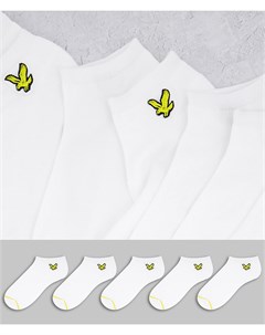 Набор из 5 пар белых спортивных носков Ruben Lyle & scott bodywear