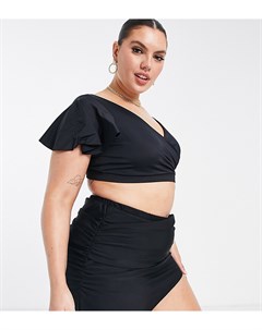 Черная юбка бикини из переработанных материалов ASOS DESIGN Curve Выбирай и Комбинируй Asos curve