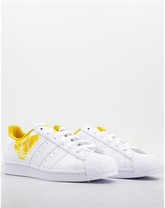 Белые кроссовки с золотистой отделкой Superstar Adidas originals