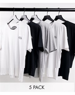 Комплект из 5 футболок для дома серого цвета Von dutch